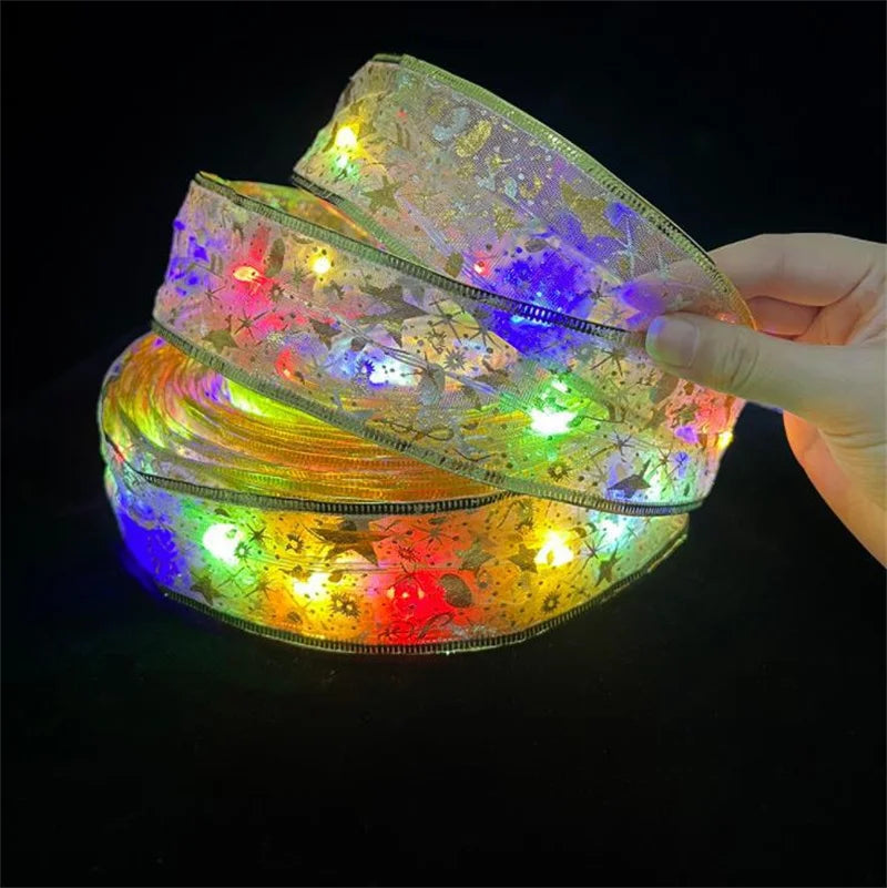 Christmas Ribbon Fairy String Lights – LED Ribbon Holiday Lights for Home & Party (1m–10m)