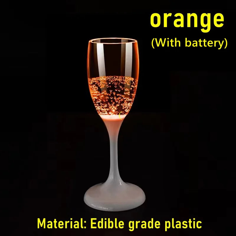 6-Color LED Light-Up Drink Cups - Flashing Wine & Beer Glasses for Parties, Weddings & Christmas