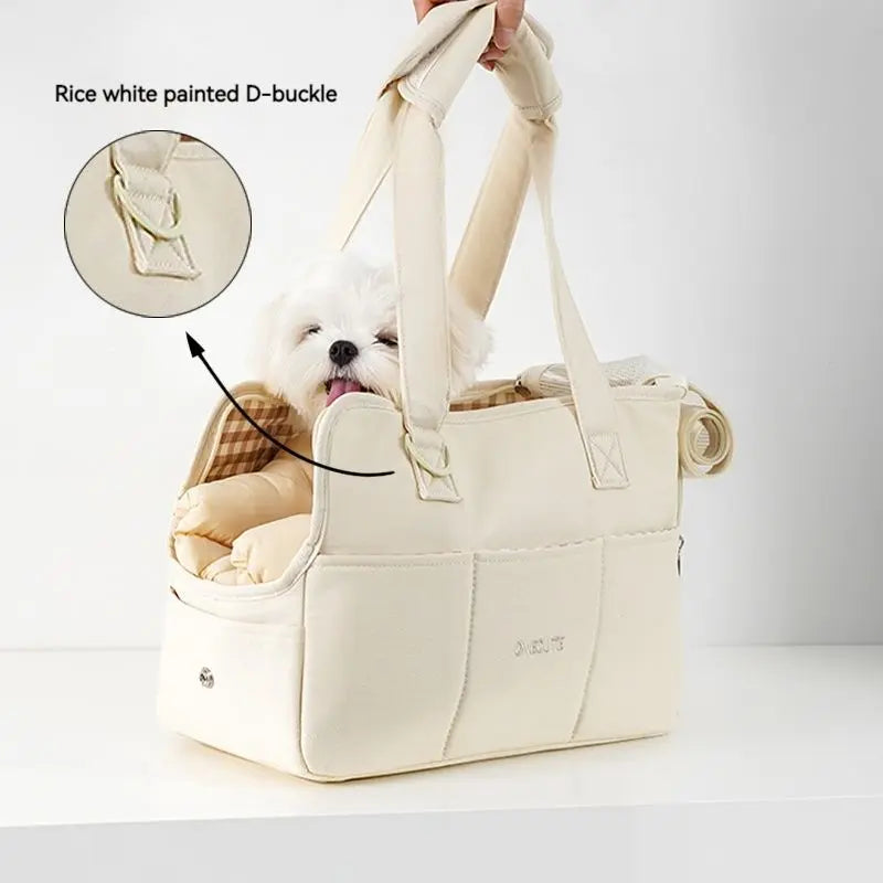Portable Cotton Pet Sling Carrier for Small Dogs & Cats – Shoulder Handbag, Small 34×17×25cm (13.4×6.7×9.8in) & Medium 43×19×31cm (16.9×7.5×12.2in)