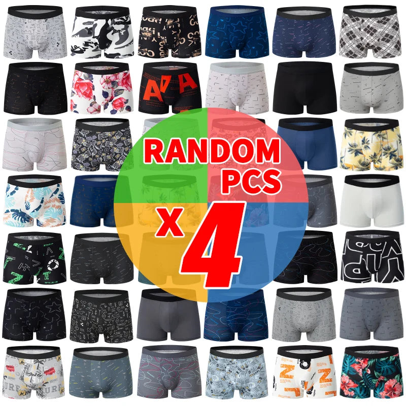 4/5-Pack Men's Printed Boyshort Swim Trunks – Comfortable Plus-Size Beach & Swim Shorts