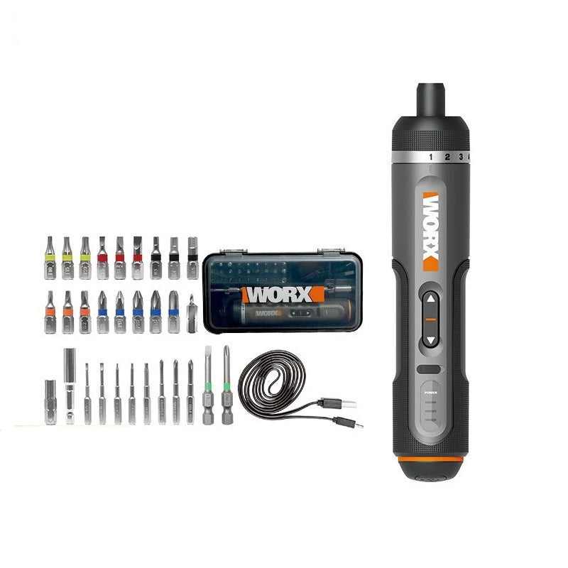 4V Cordless Electric Screwdriver Set USB Rechargeable — Smart Handle, 30-Bit Kit, 8Nm Torque