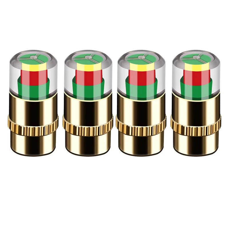 Tire Pressure Indicator Valve Caps for Car Motorcycle Bicycle (1/4/8 Pack)