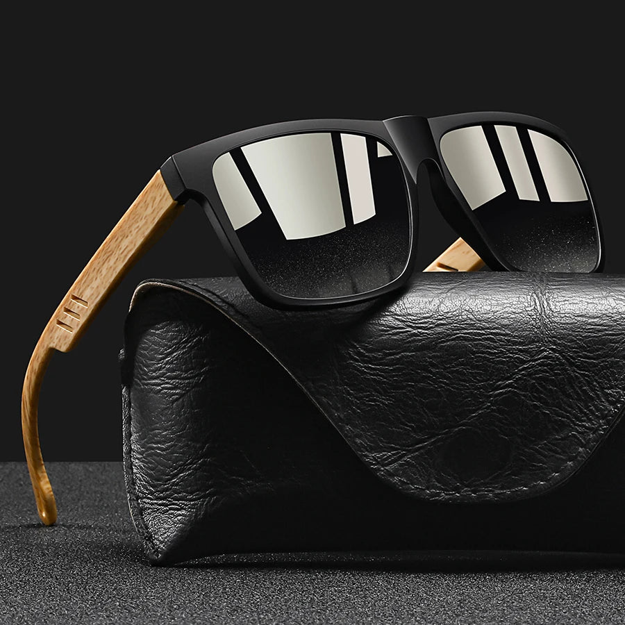 Vintage Square Frame Sunglasses for Men & Women - UV400 Mirror Lens Unisex Driving & Fishing Eyewear