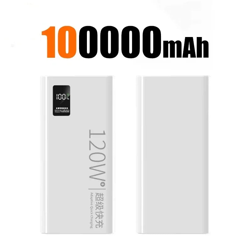 120W 200000mAh Power Bank Portable Fast Charging Battery Pack with LED Digital Display USB-C 2-Way Quick Charge