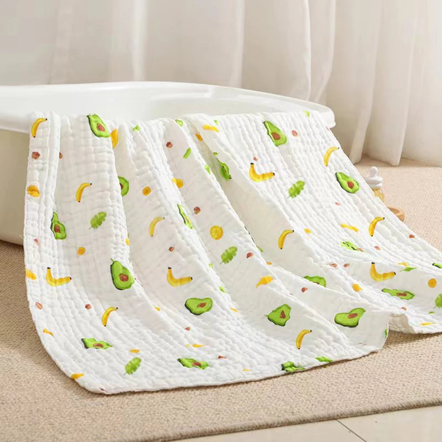 4-Layer Cotton Gauze Baby Bath Towel & Swaddle Blanket 70 x 90 cm (27.6 x 35.4 in) – Soft Newborn to Toddler Washcloth