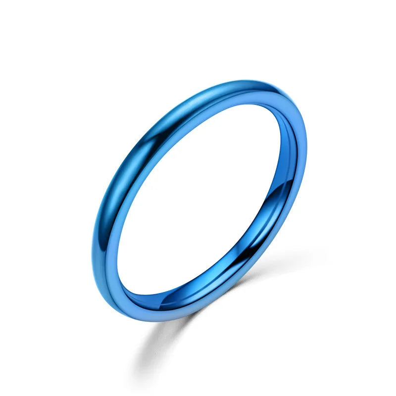 2mm (0.08 in) Rose Gold Stainless Steel Thin Band - Minimal Stackable Women's Wedding Ring Gift