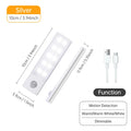 Rechargeable Motion Sensor LED Night Light — USB Wireless Cabinet & Wardrobe Light with Magnetic Mount, 3 Color Temperatures (3000K/4000K/6000K)