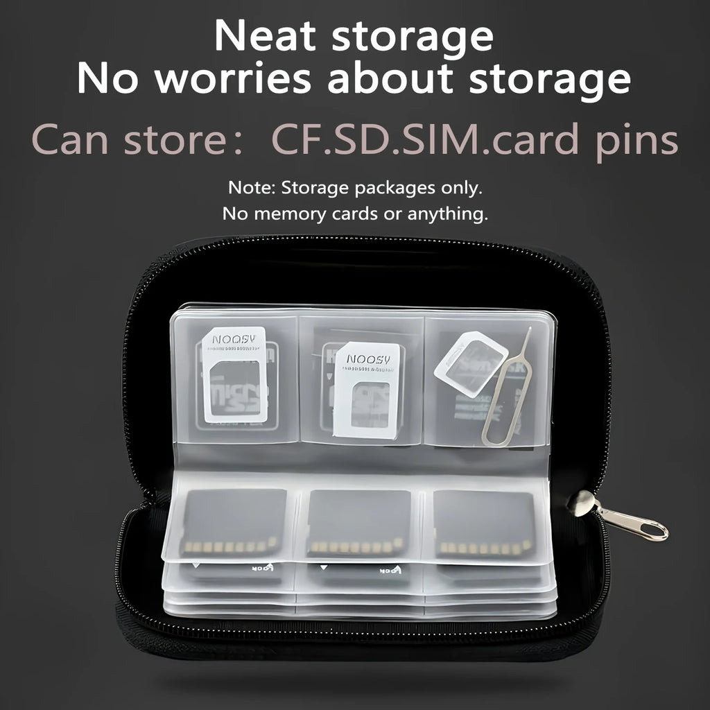22-Slot Memory Card Organizer Case for SD MicroSD CF SDHC MS & Game Cards