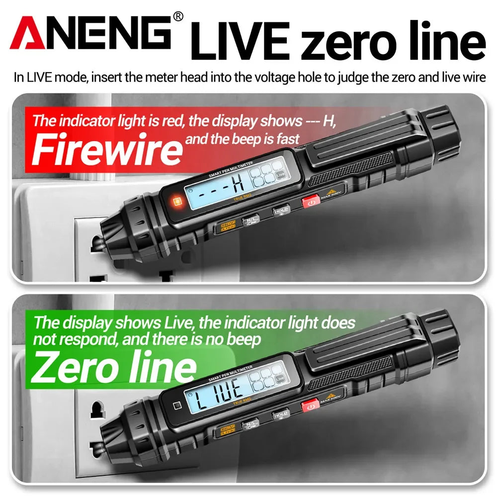Pen Multimeter & NCV Non-Contact AC/DC Voltage Test Pen Combo with Double-Head Screwdriver