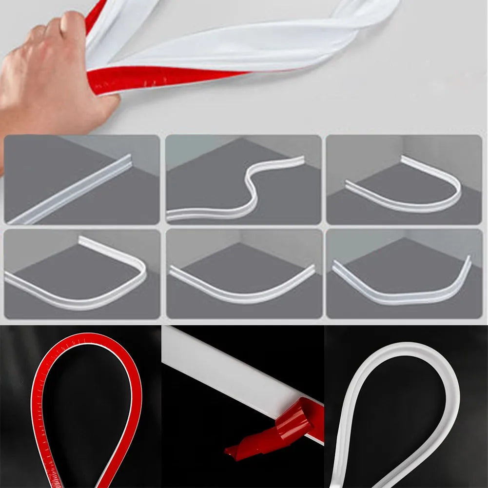 Flexible Silicone Shower Water Barrier Strip - Waterproof Shower Dam & Floor Seal (100–600 cm / 39–236 in Options)