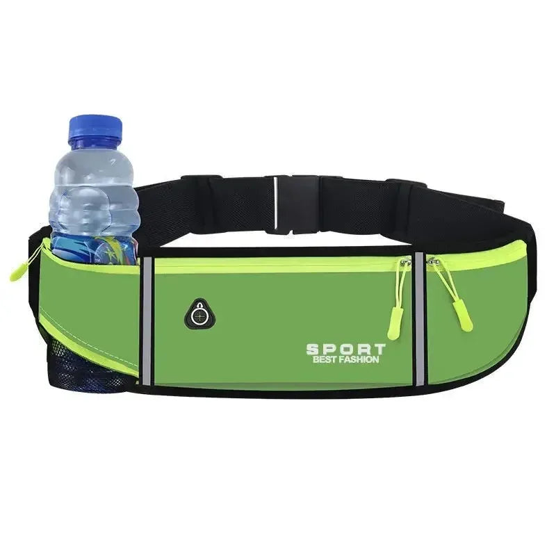 Lightweight Running Waist Bag with 3 Waterproof Pockets – Phone & 350ml Water Bottle Holder, Reflective, 41×11 cm (16.1×4.3 in)