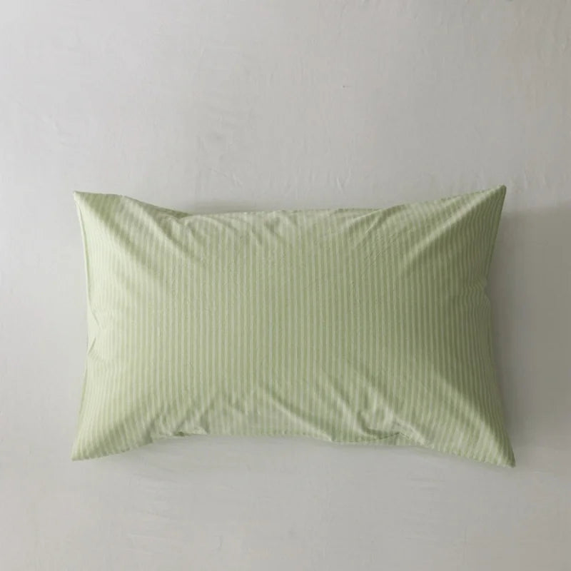 Washed Cotton Striped Pillowcase - 100% Cotton Envelope Pillow Cover, Breathable, 48 x 74 cm (19 x 29 in) - Single