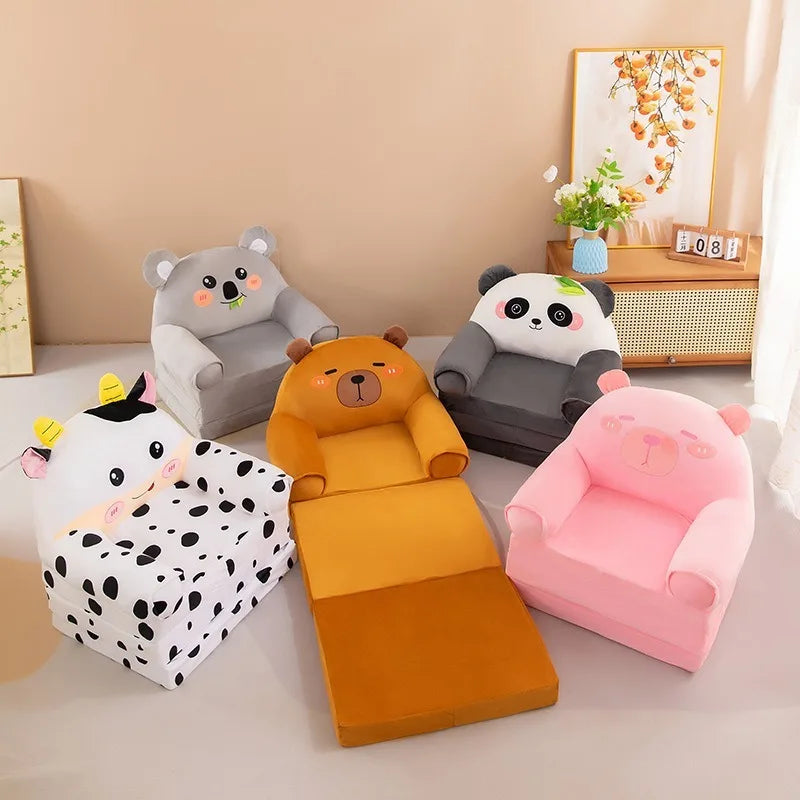 Kids Folding Sofa Bed – Convertible Toddler Seat & Nap Couch with Removable Washable Cover