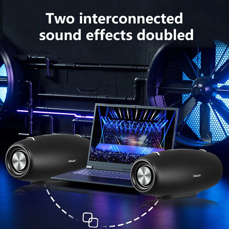 Portable Waterproof Bluetooth Speaker with Shoulder Strap, Loud Stereo and Deep Bass, 40-Hour Playtime, 14400mAh Battery