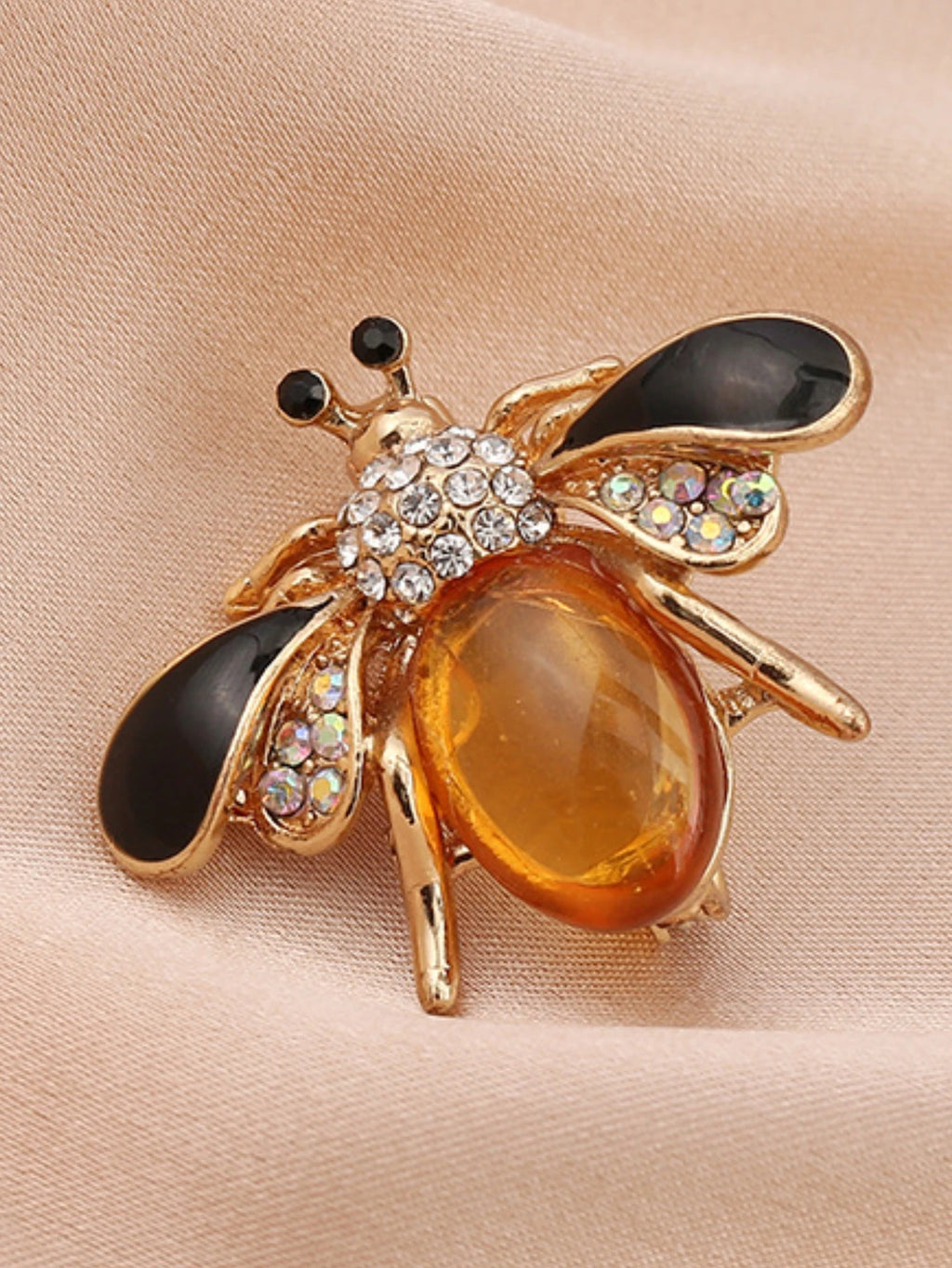 Women’s Bee Brooch Pin with Imitation Pearls & Rhinestones – Fashion Zinc Alloy Brooch for Parties, Weddings & Gifts (1-Pack)