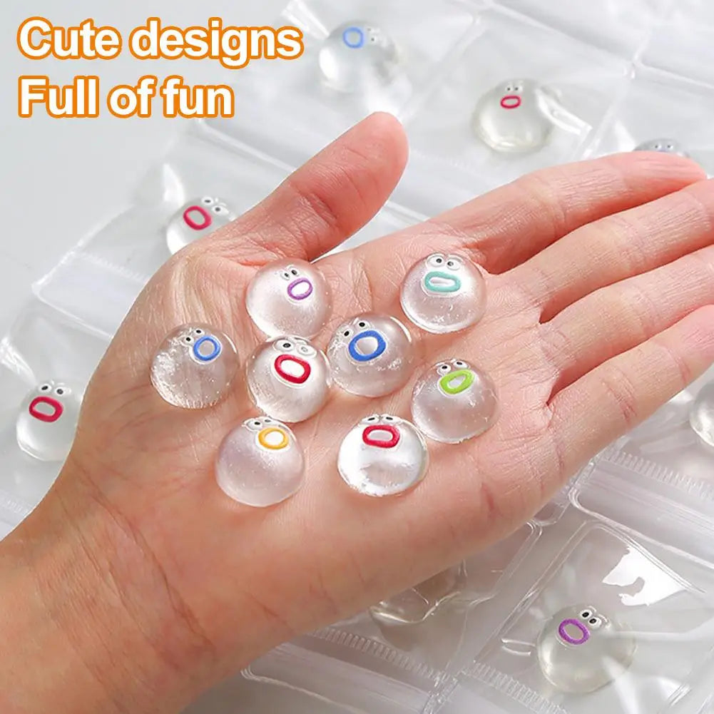 Mini Transparent Silicone Emotion Fidget Poppers — Sensory Stress Relief Toys (1-20 pcs)