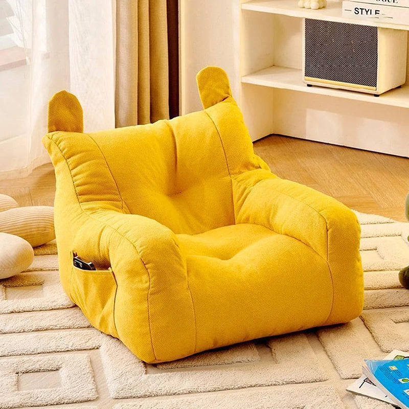 Bear Kids Sofa Chair with Storage Pocket | Soft Ergonomic Small Lazy Sofa for Kids & Living Room