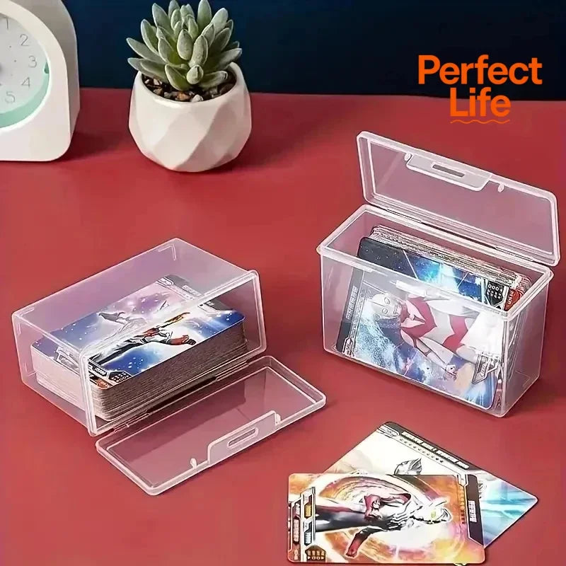 Clear Plastic Card Storage Box – Portable Deck Case for Playing Cards, Trading Cards & Business Cards