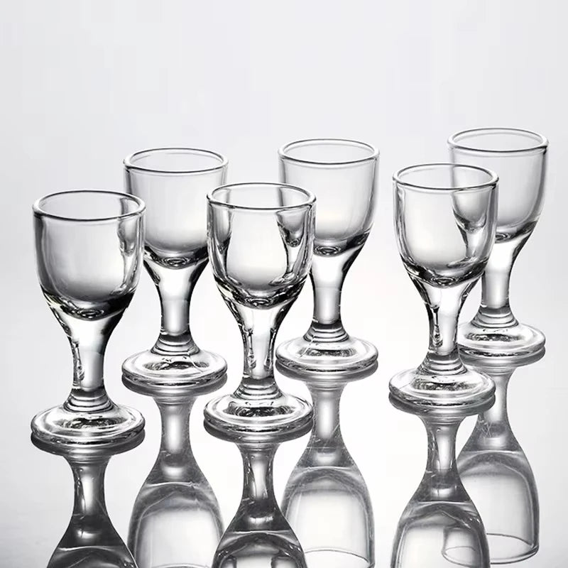 6-Pack Mini Stemmed Shot Glasses Assorted 10/15/25 ml (0.34/0.51/0.85 oz) Clear Mini Wine Cups for Liquor, Sake & Parties