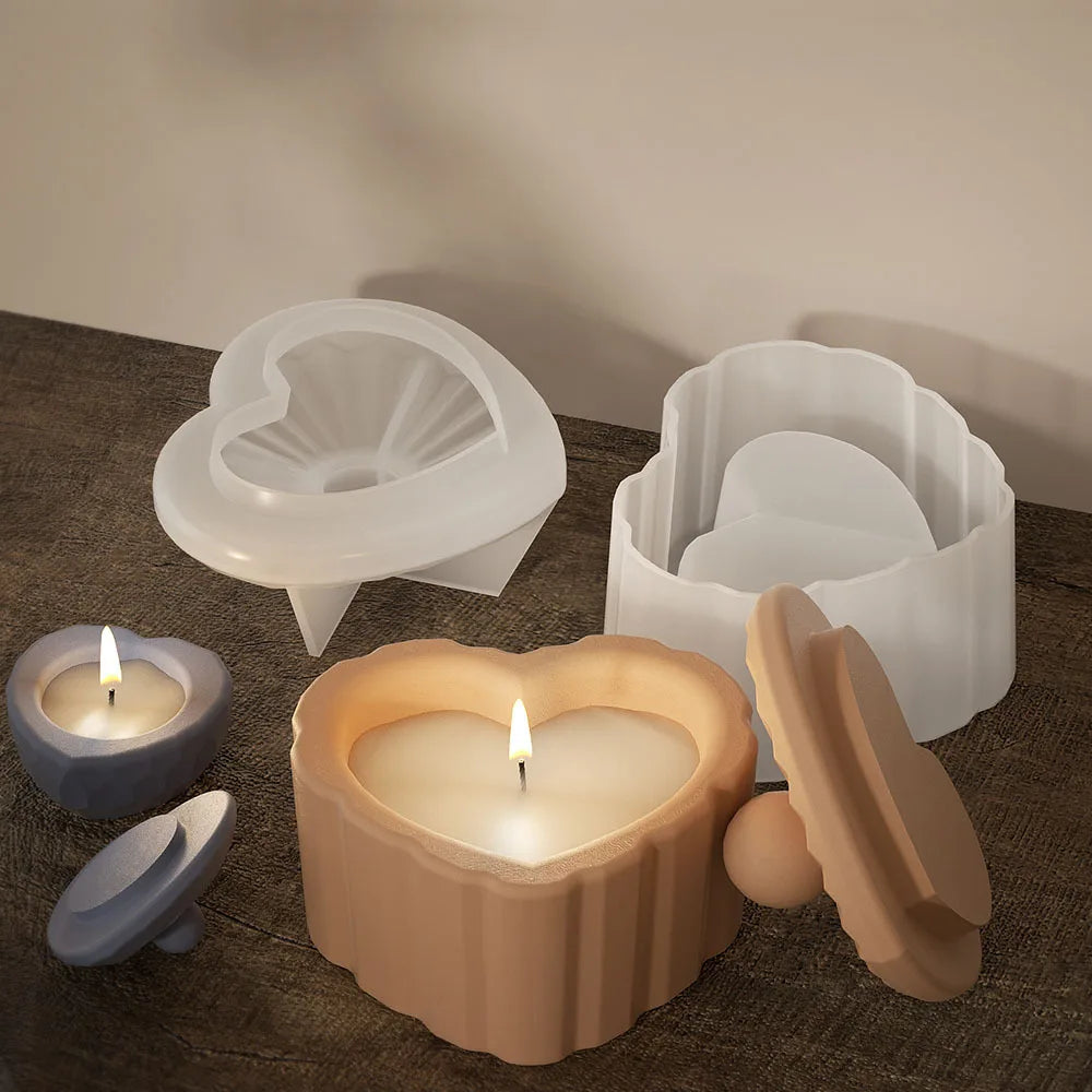DIY Heart-Shaped Silicone Mold (1-Pack) – Love Candle Cup for Candles, Resin, Soap & Chocolate