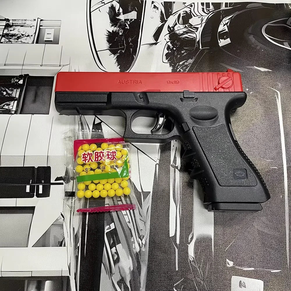 Soft Bullet Airsoft Pistol Toy with Manual Magazine & Laser – Outdoor CS Game Blaster for Teens & Adults