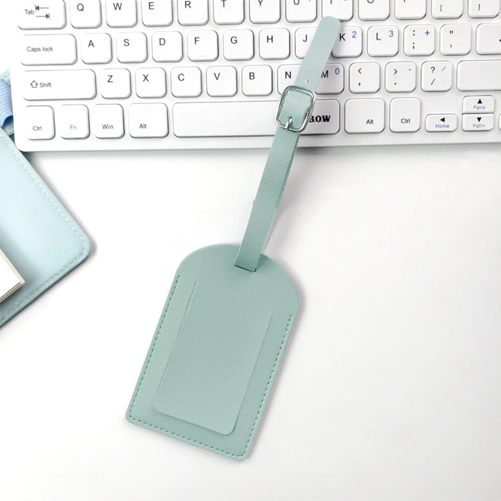 Personalized Initial Luggage Tag Custom PU Monogram Suitcase Name Tag