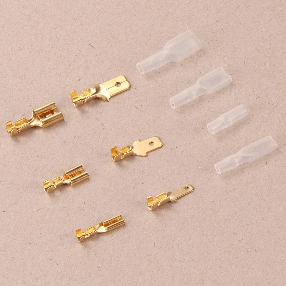 270-Piece Insulated Male & Female Wire Spade Connector Kit 2.8/4.8/6.3 mm (0.11/0.19/0.25 in) – Electrical Crimp Terminals with Storage Box