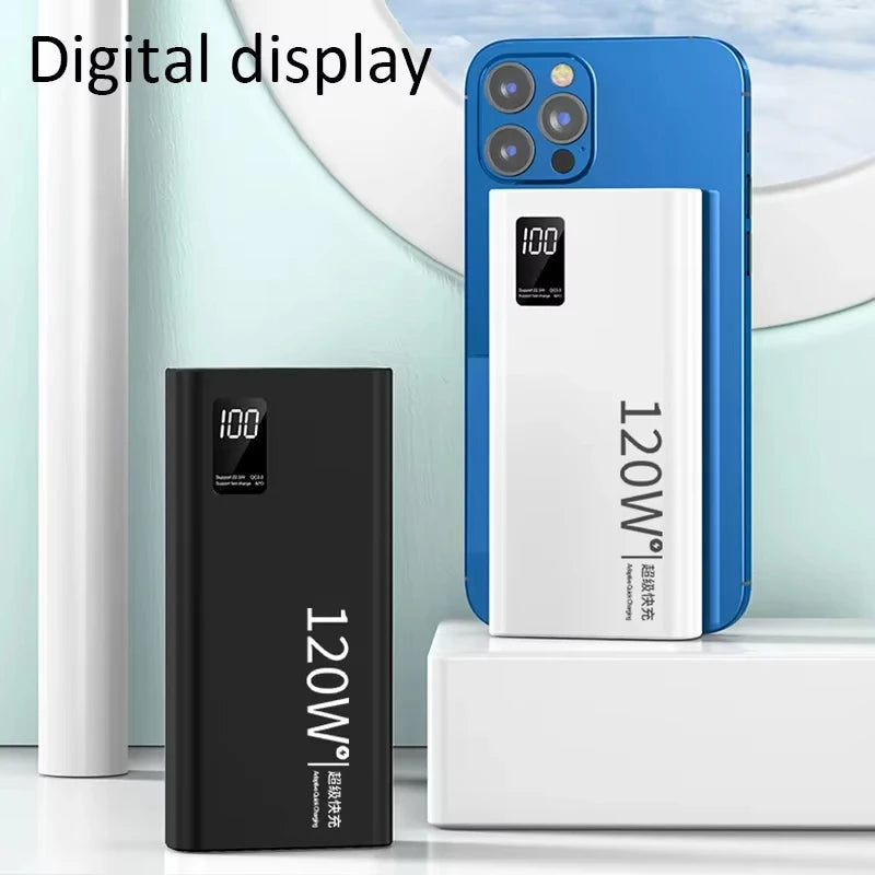120W Portable Power Bank — 10,000 / 30,000 / 50,000mAh Fast Charging USB-C Power Bank with Digital Display for iPhone Samsung Huawei