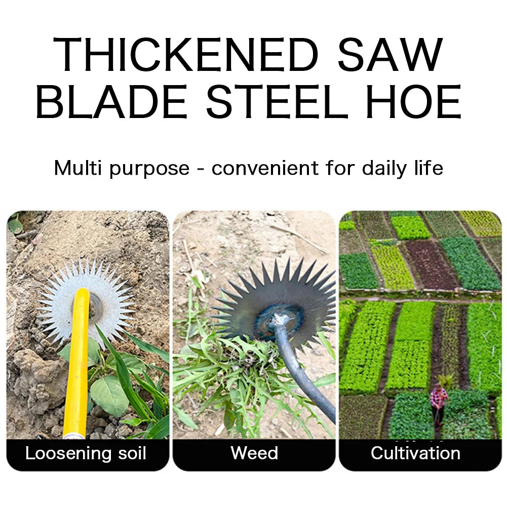 Sunflower Hoe Manual Weed Remover – Heavy-Duty Manganese Steel Garden Weeder with Wooden Handle