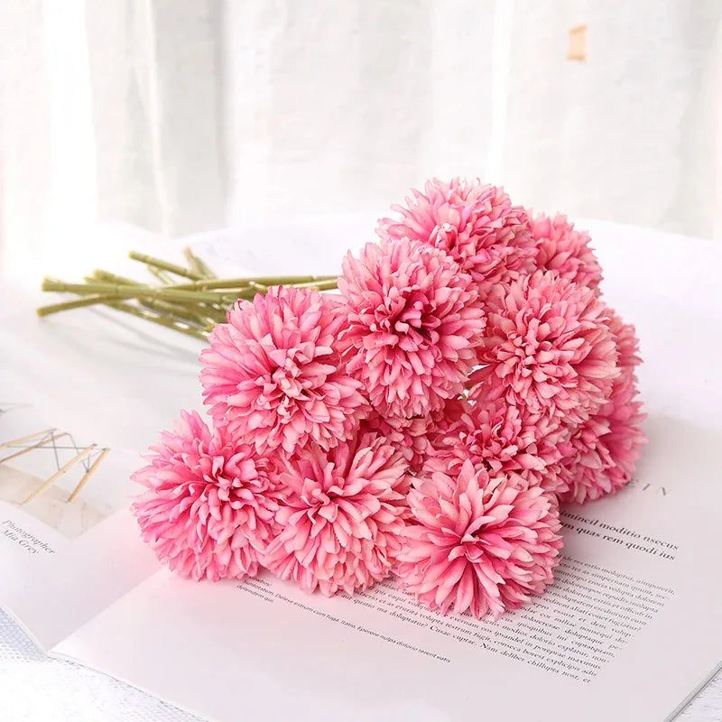 3/6-Piece Silk Hydrangea Artificial Flower Bouquet - Boho Stems for Home, Bedroom & Wedding Decor