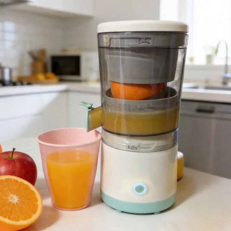 Portable USB Rechargeable Fruit Juicer - Personal Citrus Extractor, 500ml (17 fl oz) with Automatic Pulp Separation