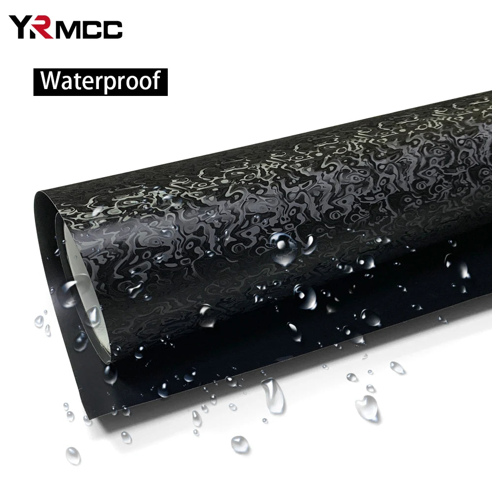 Black Carbon Fiber Vinyl Film Wrap 10/20/30/40/50cm x 150cm PVC Self-Adhesive Waterproof Car & Motorcycle Sticker