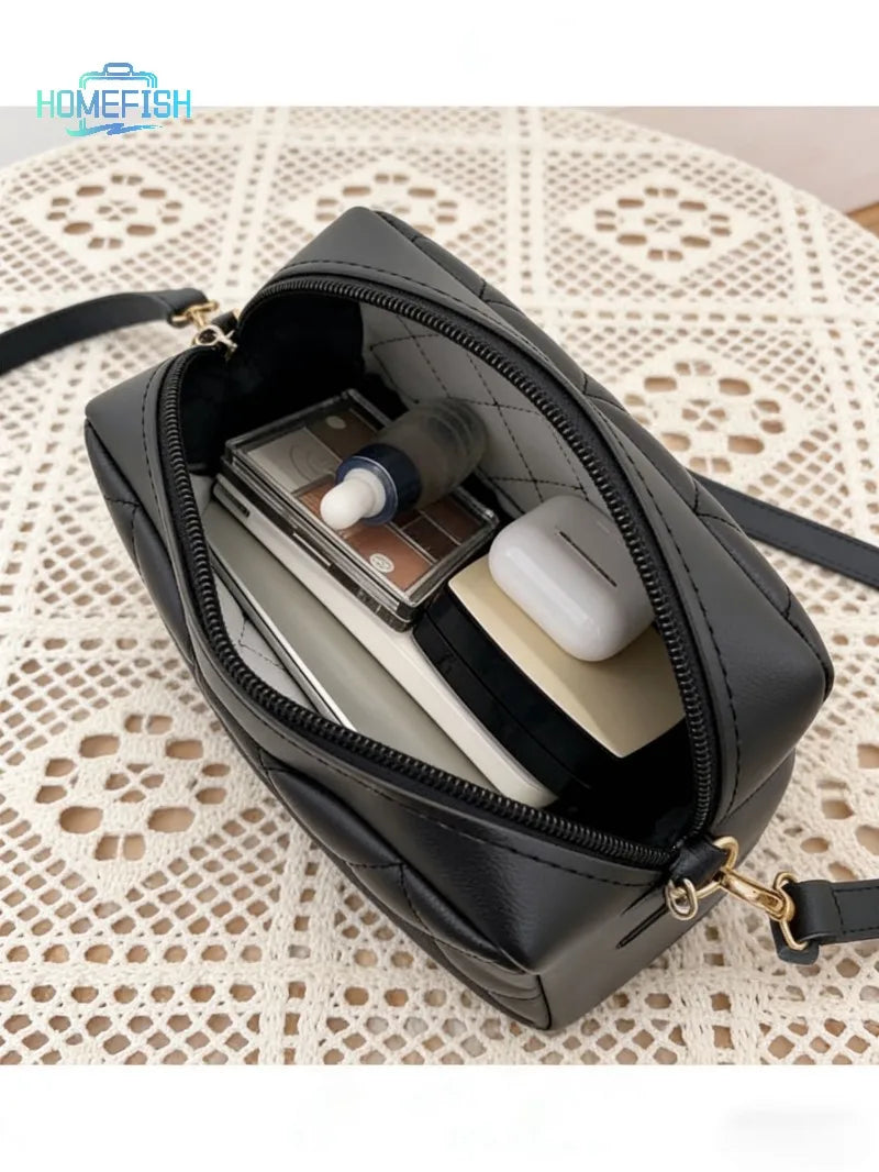 Tassel Embroidered Small Saddle Messenger Camera Crossbody Bag with Chain Strap for Women