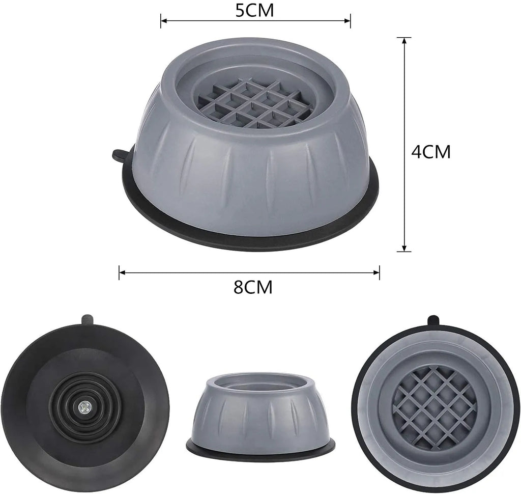 Anti-Vibration Rubber Feet Pads – 1/2/4-Pack, 3.15 in (8 cm) Non-Slip Silent Washer & Furniture Support