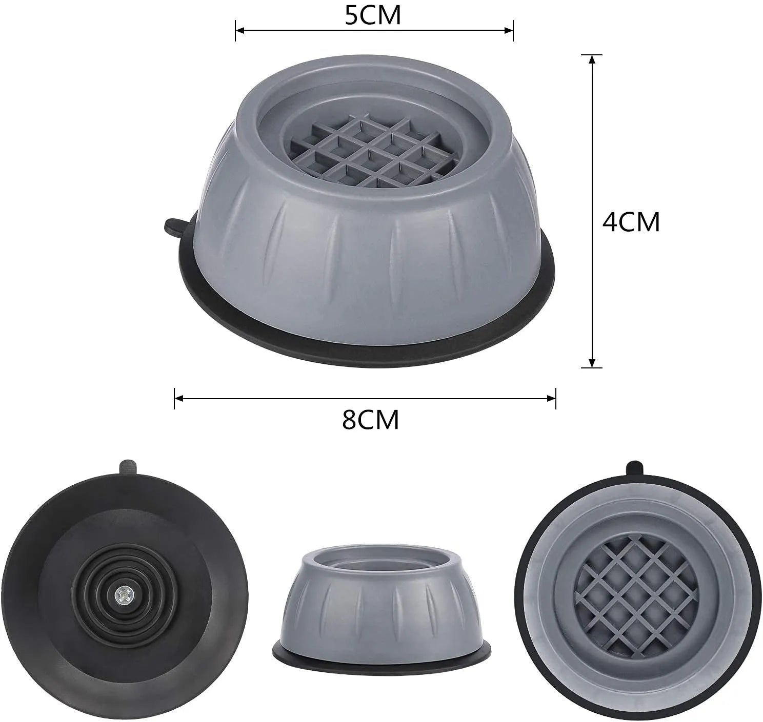 Anti-Vibration Rubber Feet Pads – 1/2/4-Pack, 3.15 in (8 cm) Non-Slip Silent Washer & Furniture Support
