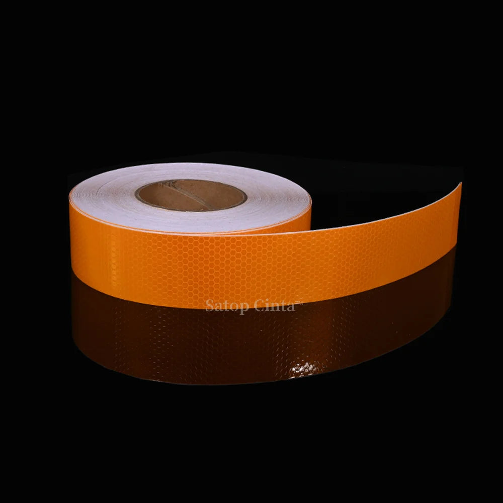 5cm x 3m (2 in x 9.8 ft) Reflective Self-Adhesive PVC Tape — Waterproof High-Visibility Warning Strip for Car, Bicycle & Motorcycle Helmet