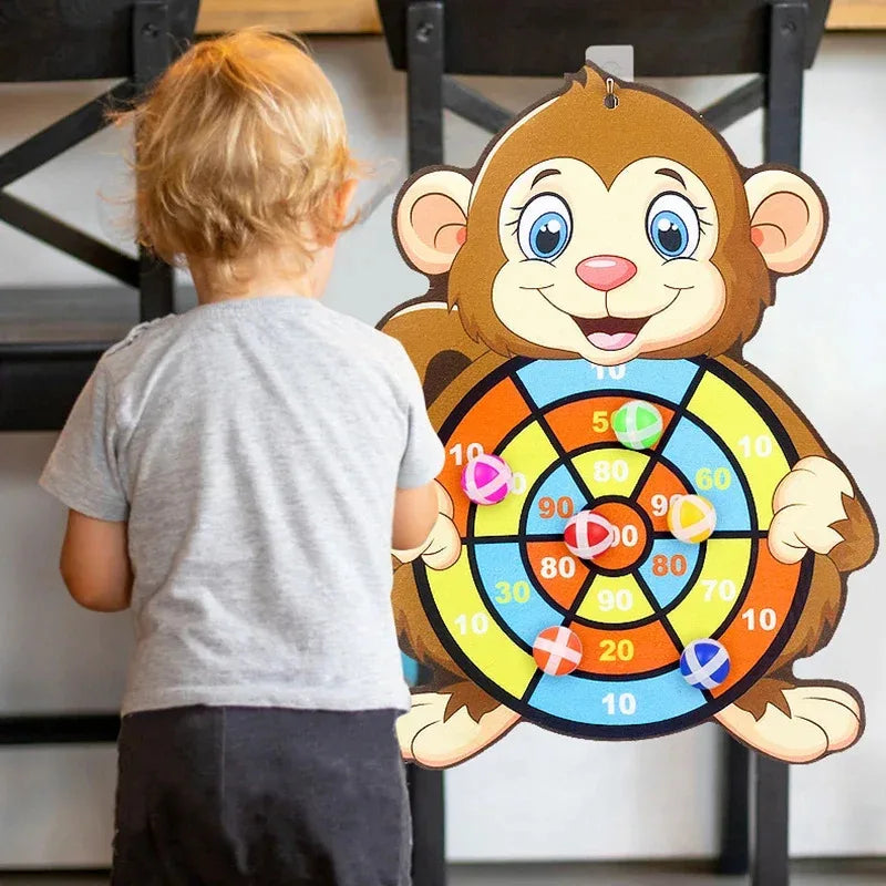 Kids Sticky Ball Dart Board Toy – Montessori Educational Indoor Game for Ages 3-7