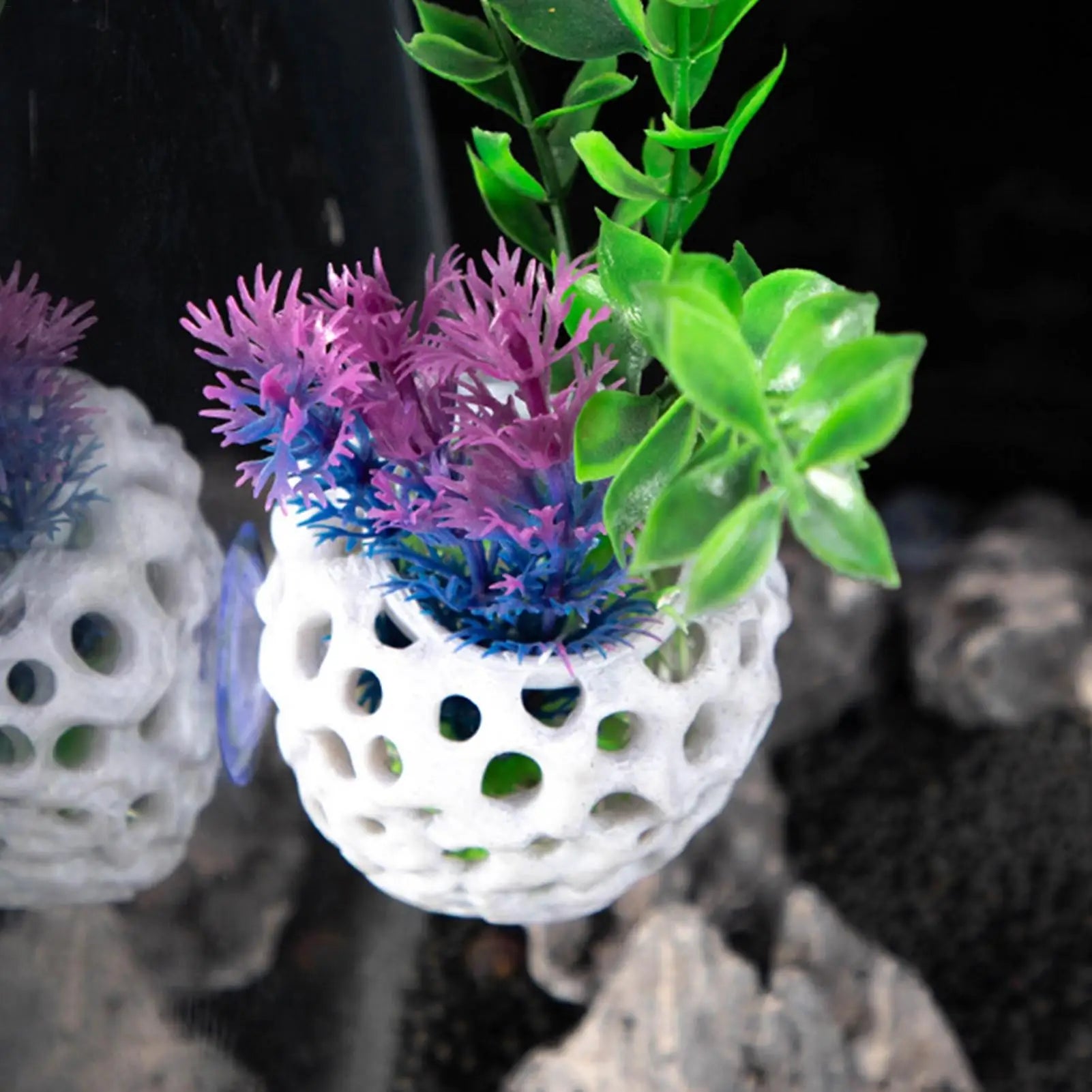 Porous Mini Shrimp Cave Aquarium Hideout – Betta & Small Fish Shelter, 2.76 x 3.15 in (7 x 8 cm)