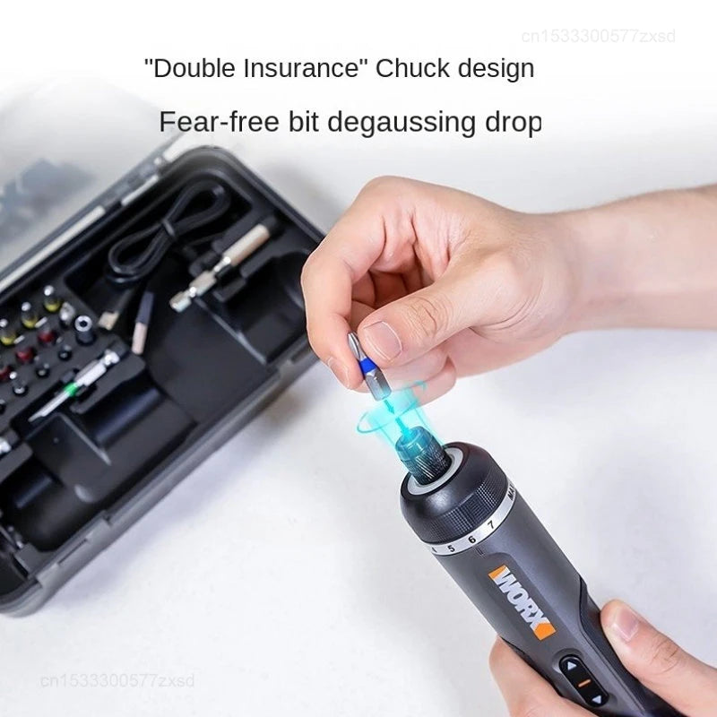 4V Mini Cordless Electric Screwdriver Set USB Rechargeable 30-Bit Precision Kit