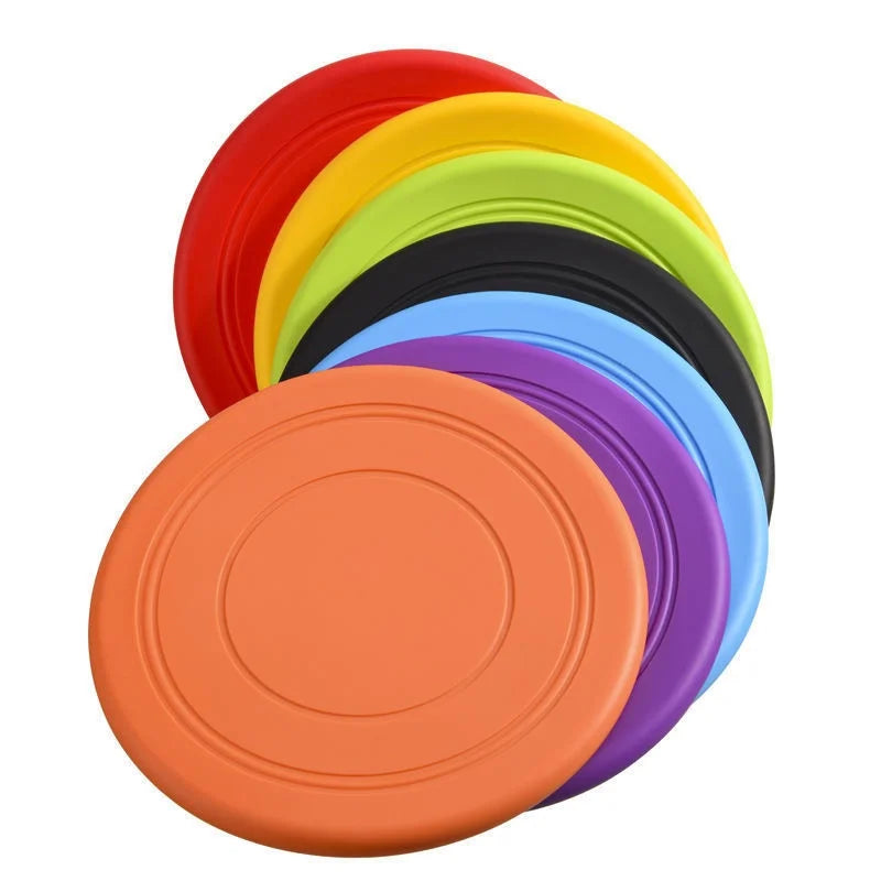 7-Color Silicone Flying Saucer Pet Toy - Chew-Resistant Flying Disc for Dogs & Cats, Interactive Puppy Training & Fetch