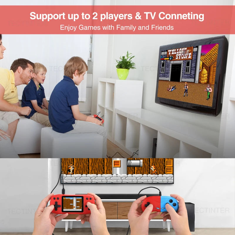 2.4-Inch Retro Handheld Game Console — 620 Classic Games, Rechargeable Portable Player with AV Output & 2-Player Support
