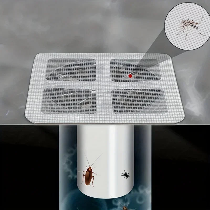 Disposable Shower Hair Catchers Mesh Drain Covers Stick-On Sink & Floor Strainers