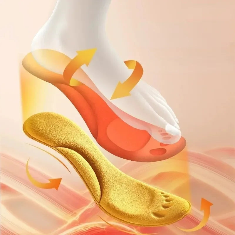 Ultra-Soft Latex Insoles with 4D Arch Support – Cushioned Running & Walking Insoles (2 Pairs, Fits EU 35–46 / 8.7–11.6 in / 22–29.5 cm)