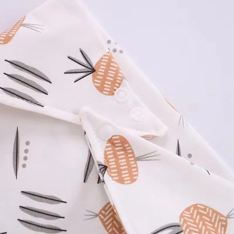 5-Pack Cotton Bandana Bibs – Waterproof Absorbent Baby Triangle Scarves, Cartoon Unisex Bibs