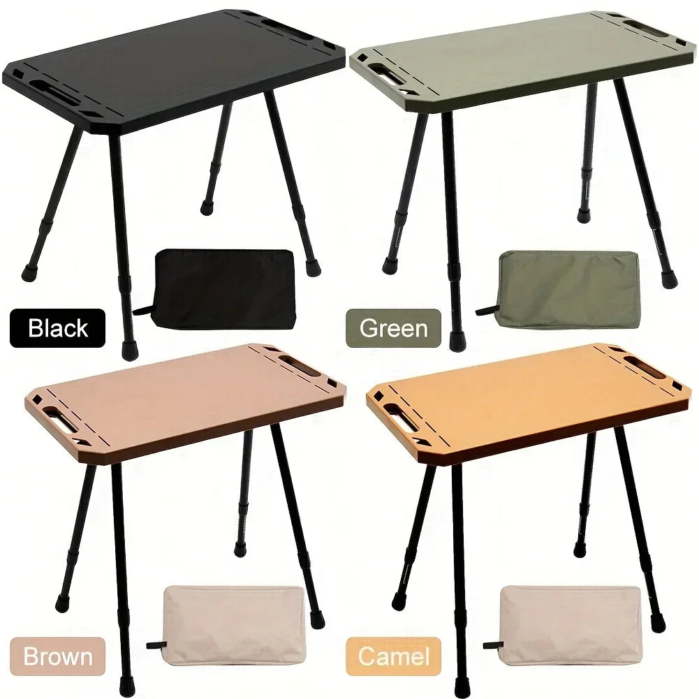 Folding Camping Table - Adjustable Height Ultra-Light Aluminum Alloy Portable Picnic Table
