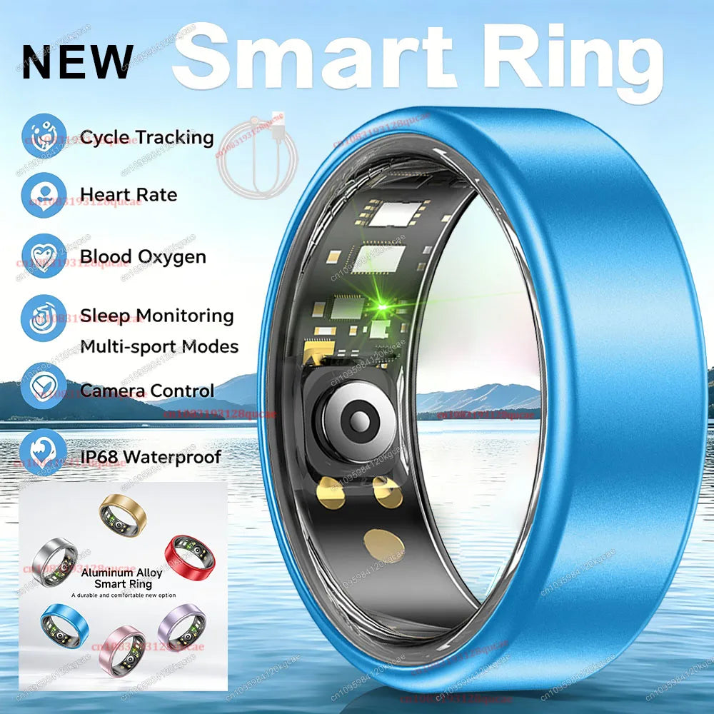 Smart Ring with Charging Case – Unisex Health Tracker, Heart Rate & SpO2 Monitor, Sleep Tracking, IP68 Waterproof, Multi-Sport Modes, Multiple Sizes