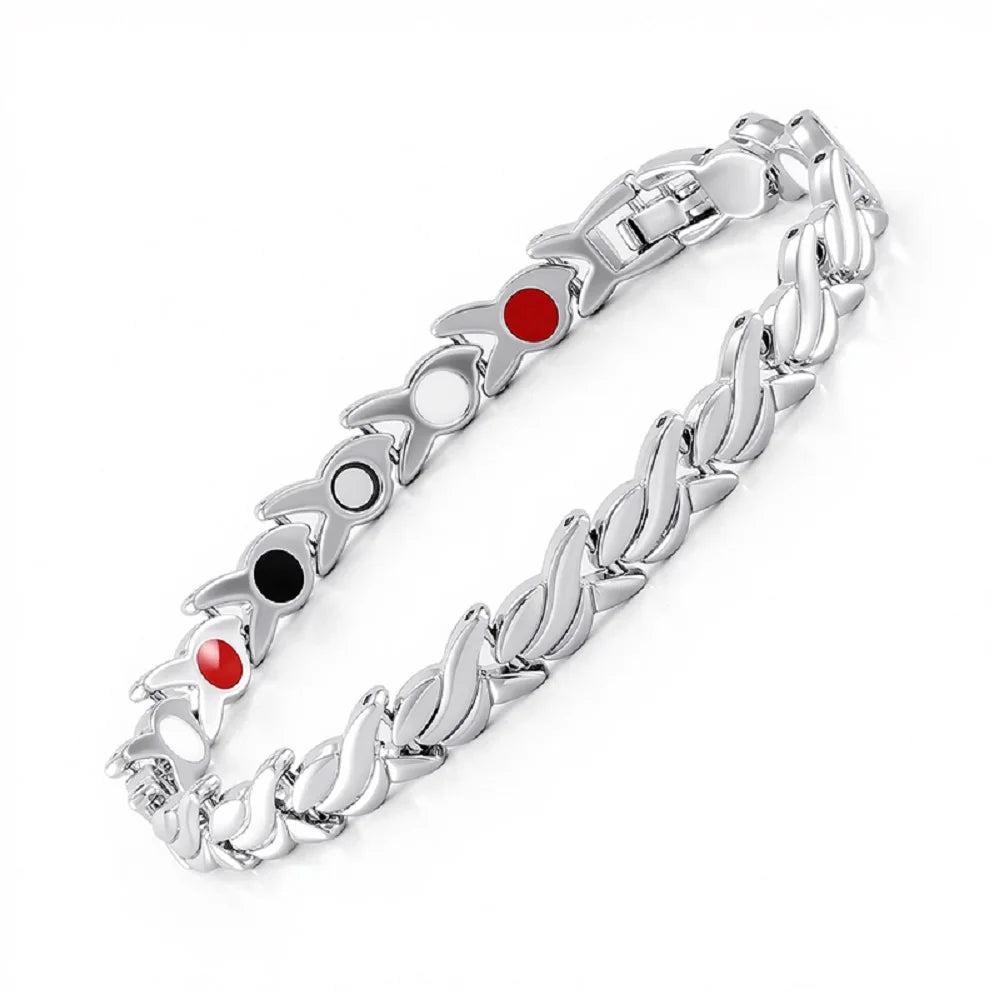 Women's Magnetic Therapy Bracelet - Zinc Alloy Animal Pattern Snake Chain with Toggle Clasp, Fashion Jewelry Gift