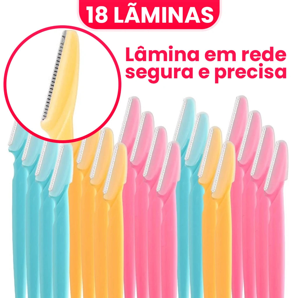 18-Pack Precision Facial & Eyebrow Razors — Dermaplaning Blades for Face, Lip, Armpits & Underarms — Home & Salon Kit
