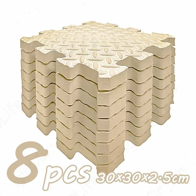 8-Piece 12 x 12 in (30 x 30 cm) 2.5 cm Thick Non-Slip Foam Baby Play Mat — Puzzle Floor Tiles for Crawling, Soundproof & Eco-Friendly