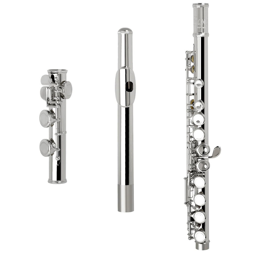 Professional 16-Key Closed-Hole C Transverse Flute – Silver-Plated Nickel-Silver Keys, Case & Cleaning Kit